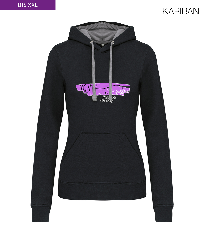 Kariban Damen Hoodie Black Fine Grey "Uwe Frontprint"