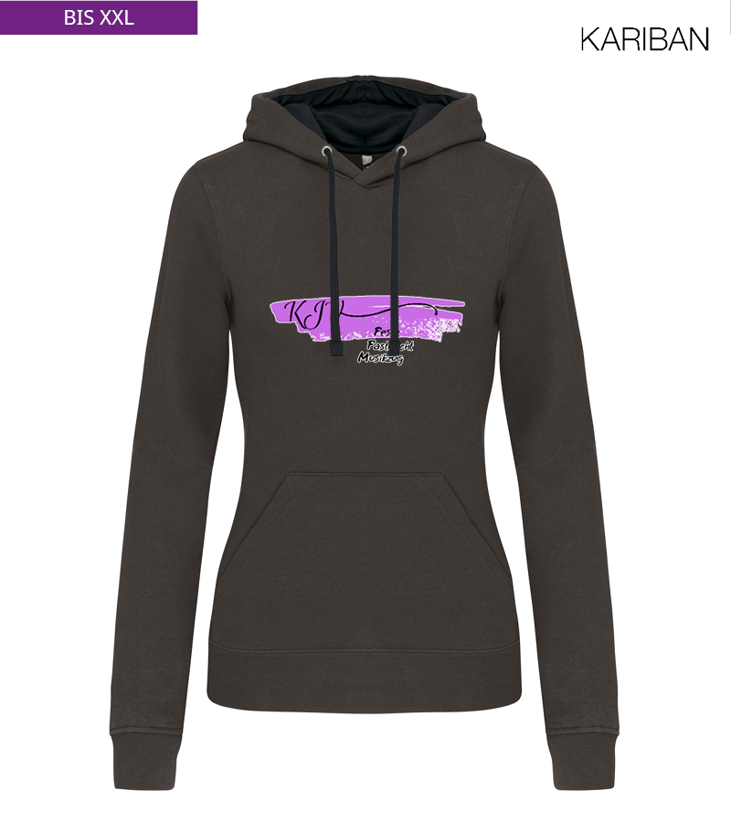 Kariban Damen Hoodie Dark Grey Black "Uwe Frontprint"