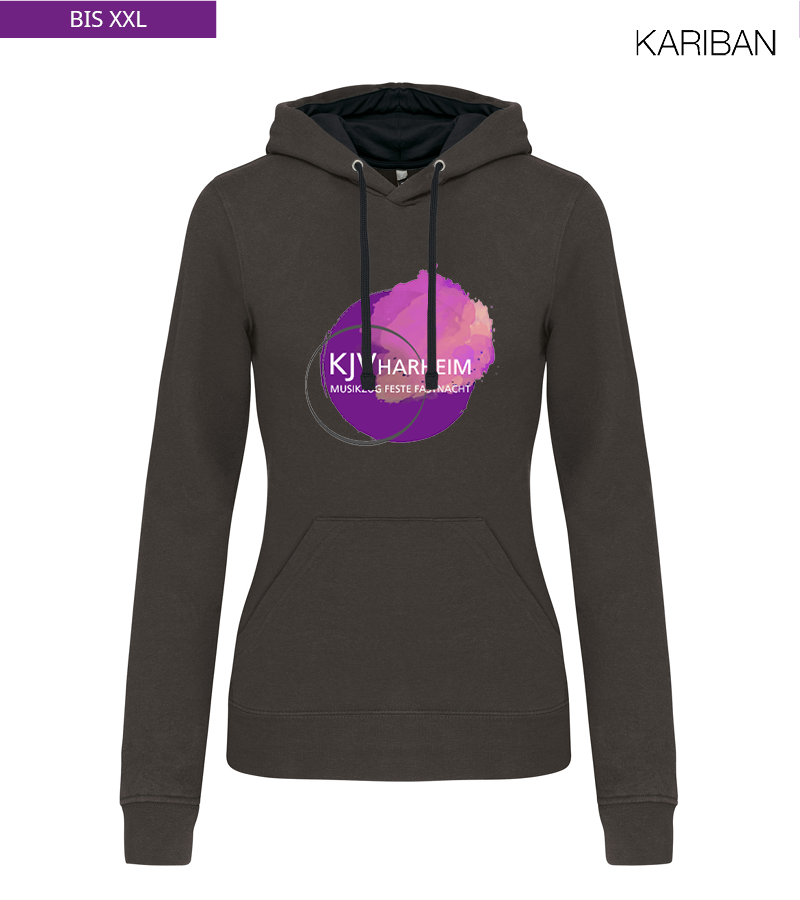 Kariban Damen Hoodie Dark Grey Black "Isack"